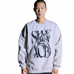 Slow Acid Gray Graphic Crewneck Sweatshirt Size Large EUC!